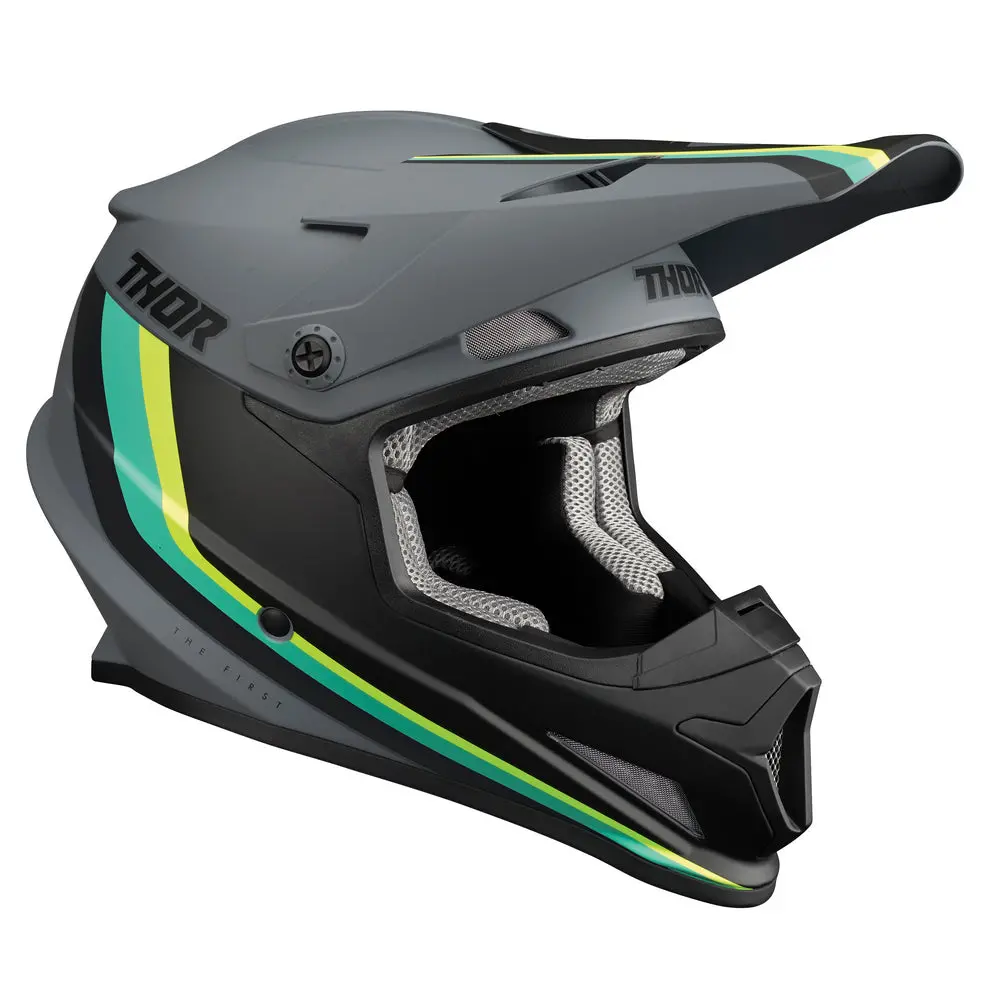 Thor Mx Sector Runner Mips Helmet Grey Teal 1