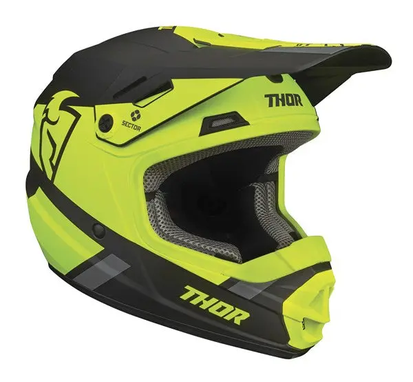 Thor Mx Sector Split Youth Helmet Acid Blk 1