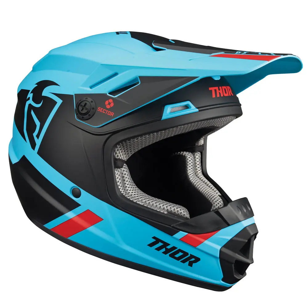Thor Mx Sector Split Youth Helmet Blue Black 1