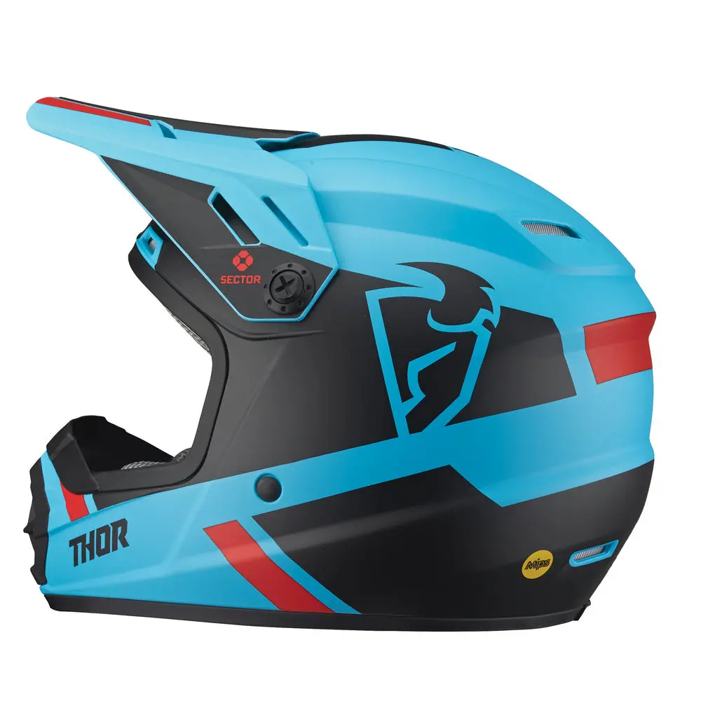 Thor Mx Sector Split Youth Helmet Blue Black 2