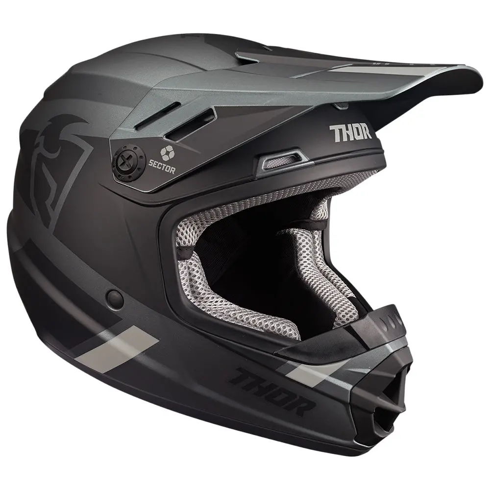 Thor Mx Sector Split Youth Helmet Charc Black 1