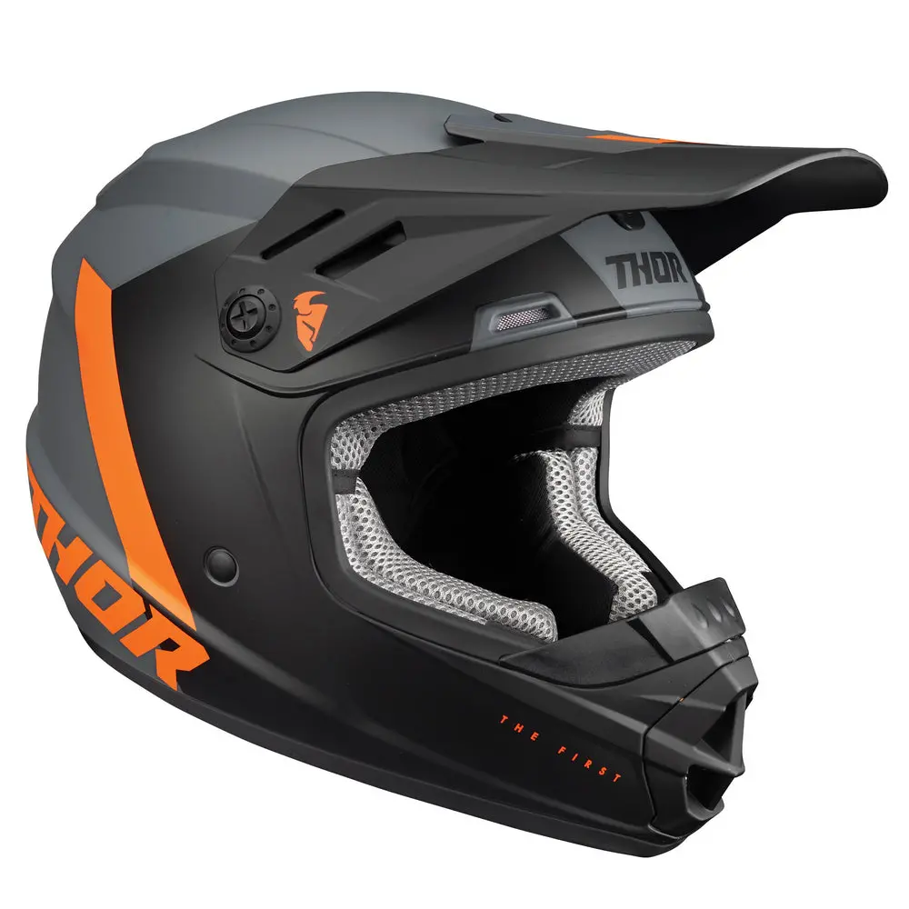 Thor Mx Sector Youth Helmet Chev Charc Orange 1