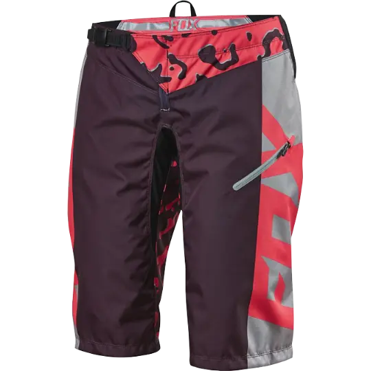 Fox Womens Demo Race Shorts [Neon Red] S 1