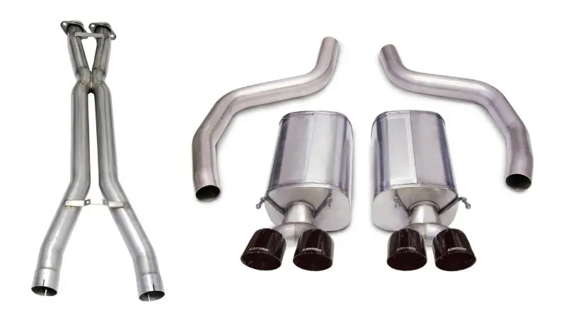 Corsa 06-11 Chevrolet Corvette C6 Z06/Zr1 Sport Cat-Back Dual Rear Exit W/ Twin 4.0In Black Tips 1