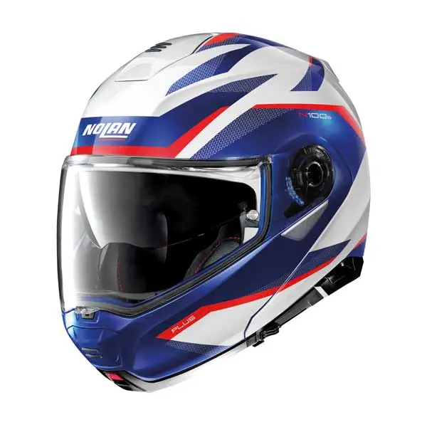 Nolan N100-5 Plus N-Com Flip Face Helmet - Blue/White - Small Only 1