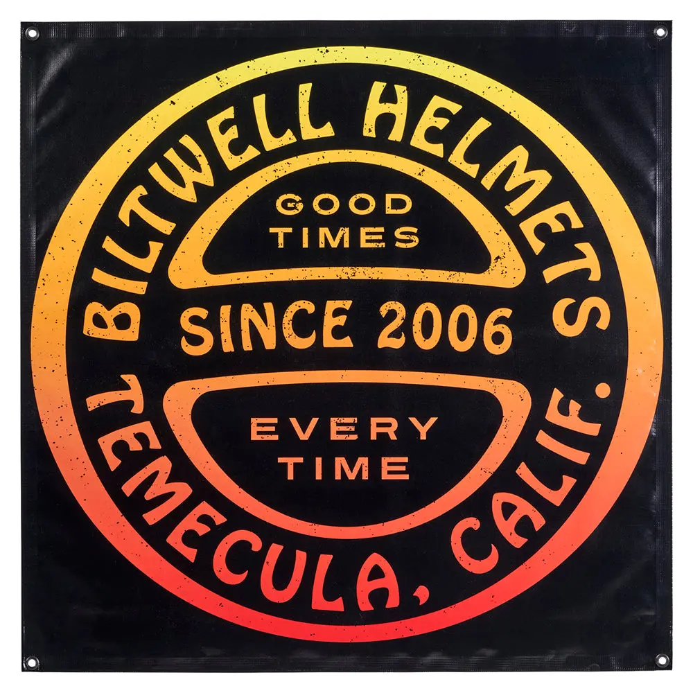 Biltwell Shop Banner Good Times [Black/Yellow/Red Ombre] 91X91cm 1