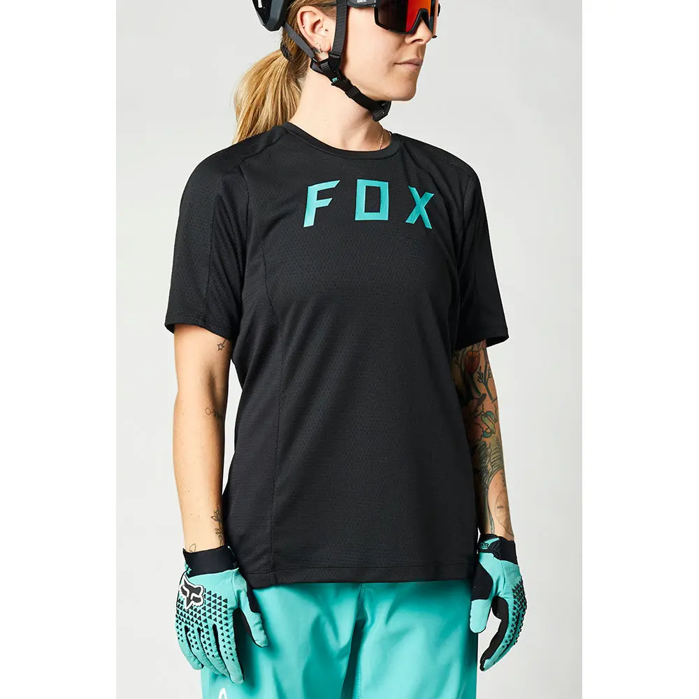 Fox Womens Defend Ss Jersey [Black] 1