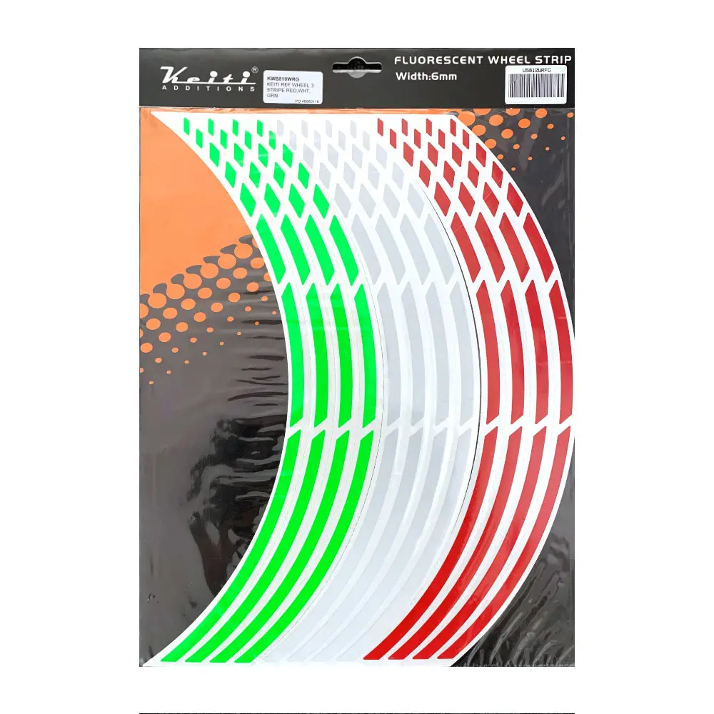 Keiti Wheel 3 Stripe [Red/White/Fluro Green] 1