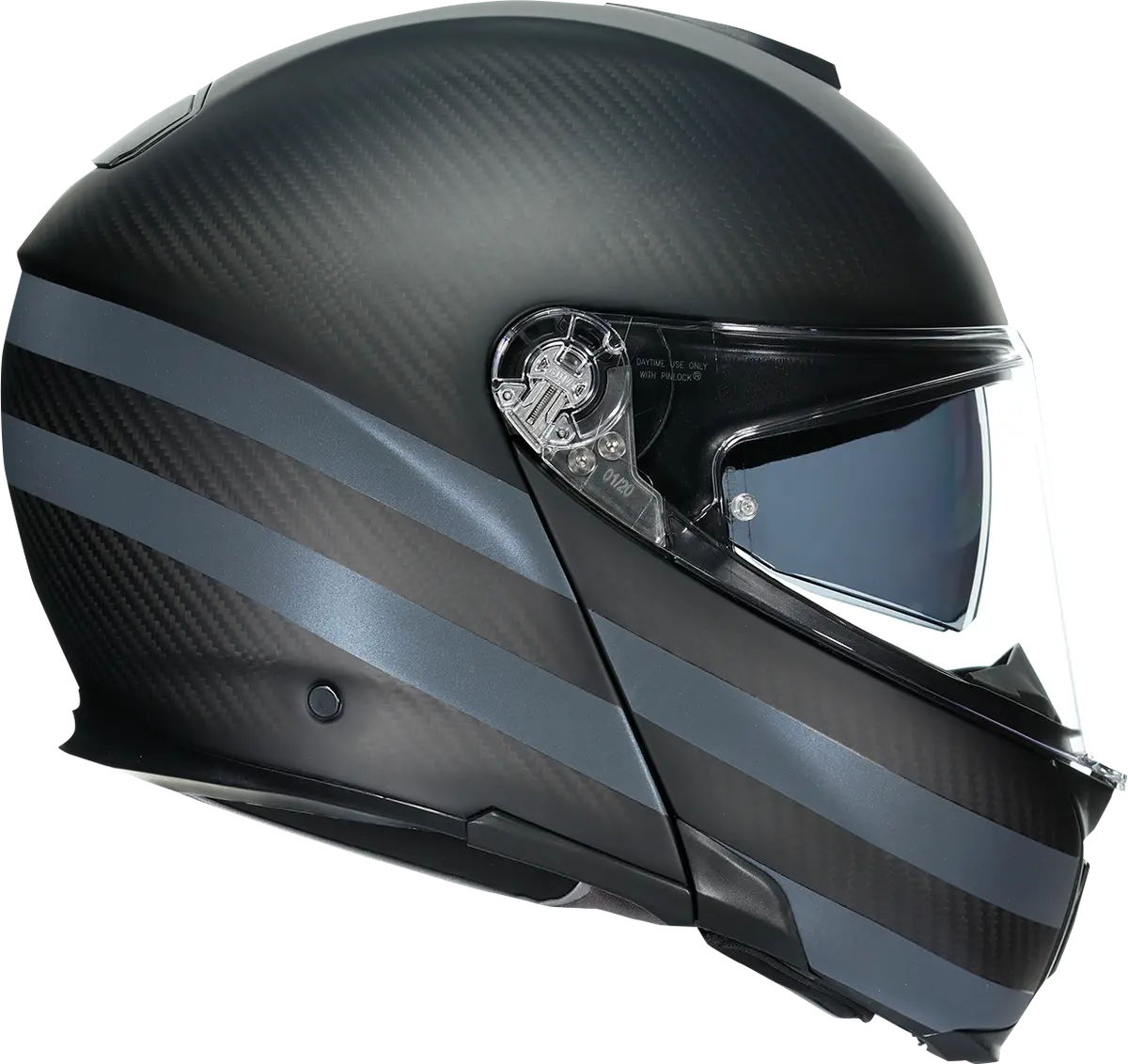 Agv Sportmodular Modular Motorcycle Helmet – Dark Refractive Carbon/Black, Medium 1