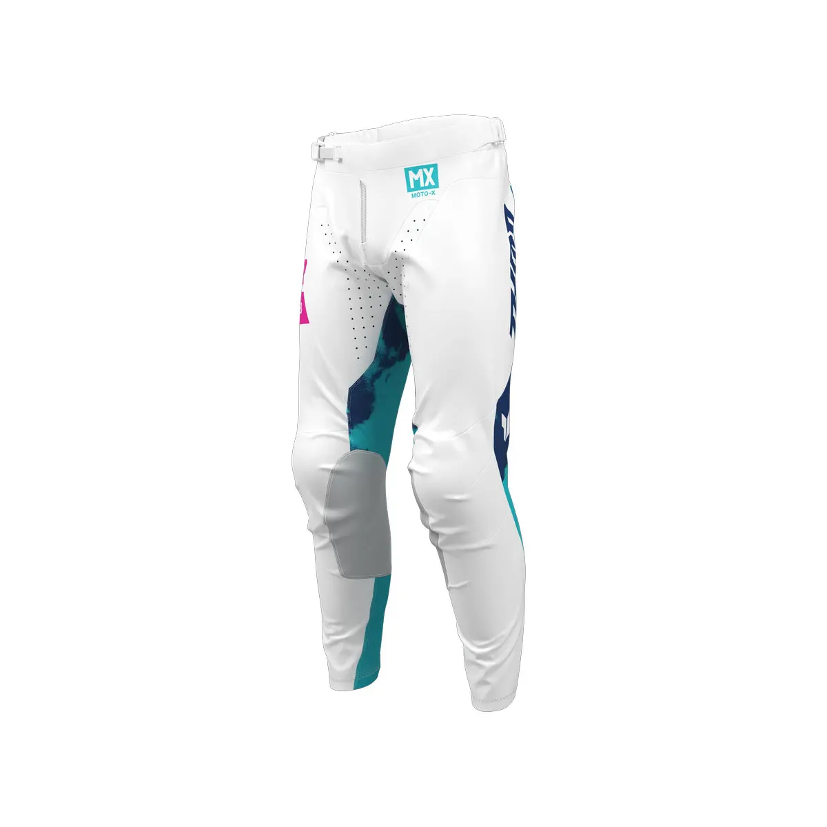 Thor Mx Pant Youth Launchmode Bleach Whit/Aqa 1