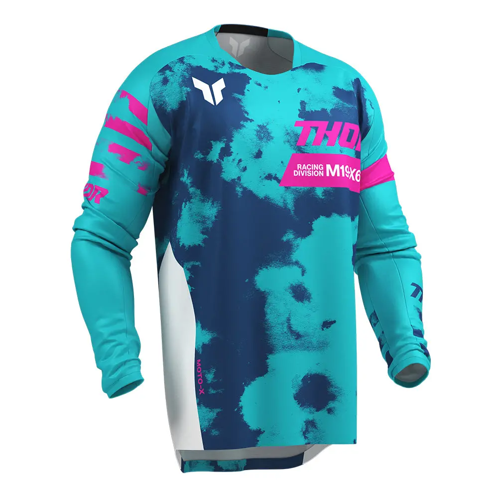 Thor Mx Jersey Launchmode Bleach White/Aqua 1