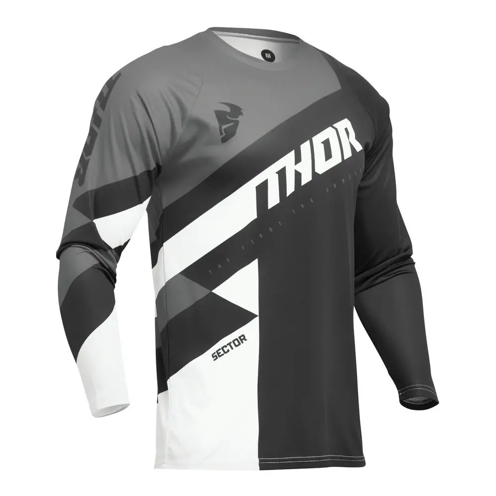 Thor Youth Sector Checker Pattern Jersey in Black and Gray