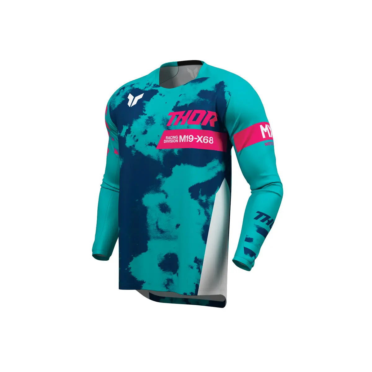 Thor Mx Youth Launchmode Bleach White/Aqua 1