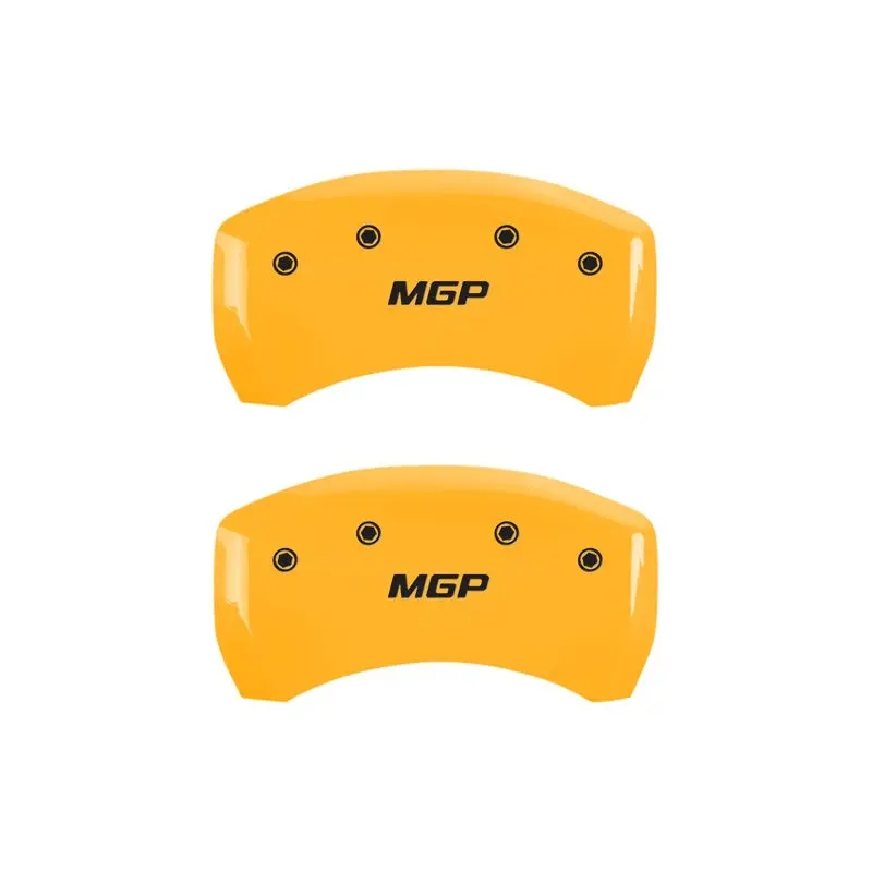Mgp Engraved Rear Caliper Covers – Yellow Finish With Black Chrome Accents 1