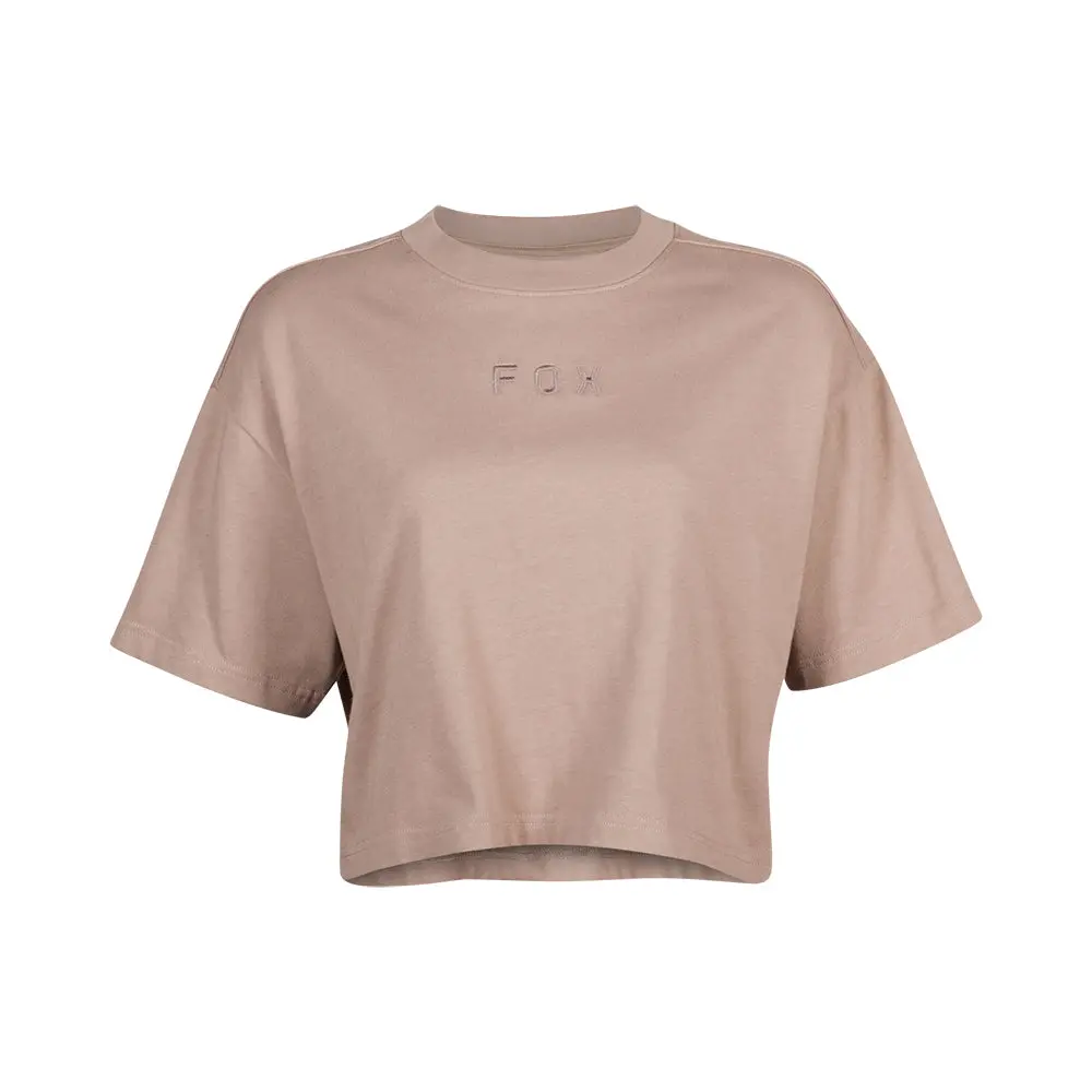 Fox Womens Wordmark Os Crop Tee [Taupe] 1