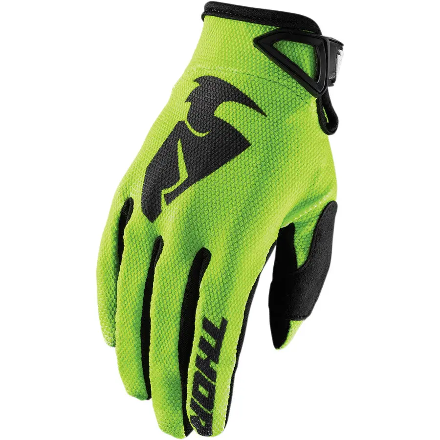 Thor Sector Youth Gloves in Acid Green