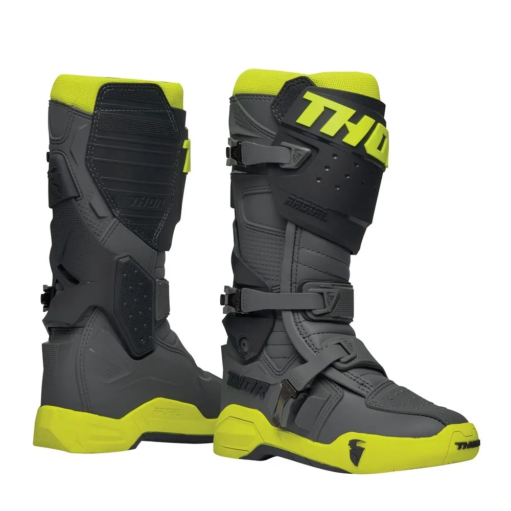 Thor Mx Radial Mens Grey Fluro Yellow 1