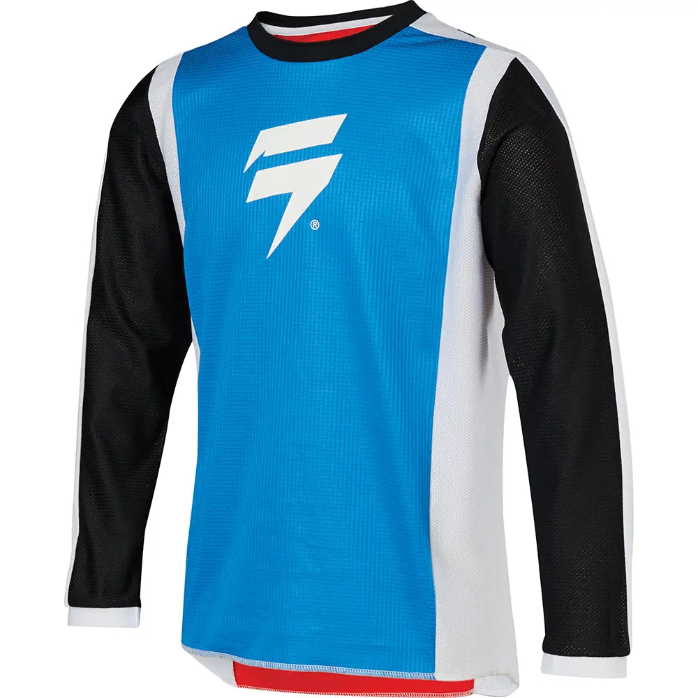 Shift Youth Whit3 Race Jersey [White/Red/Blue] 1
