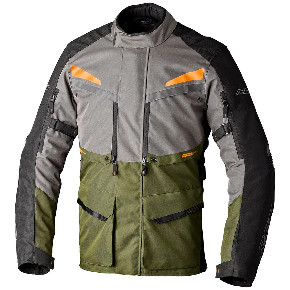 Rst Maverick Evo Ce Textile Jacket [Khaki/Grey/Orange] 1