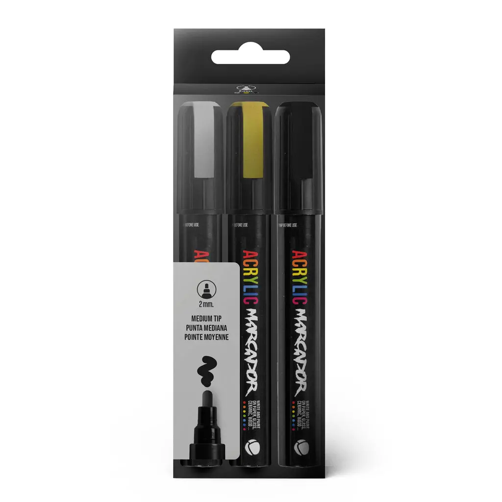Mtn Pack Acrylic Marcador 3Pk 2Mm (Metal) 1