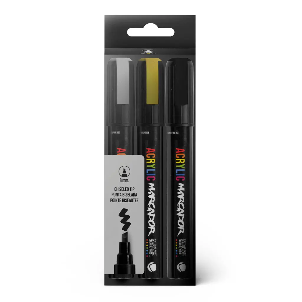 Mtn Pack Acrylic Marcador 3Pk 6Mm (Metal) 1