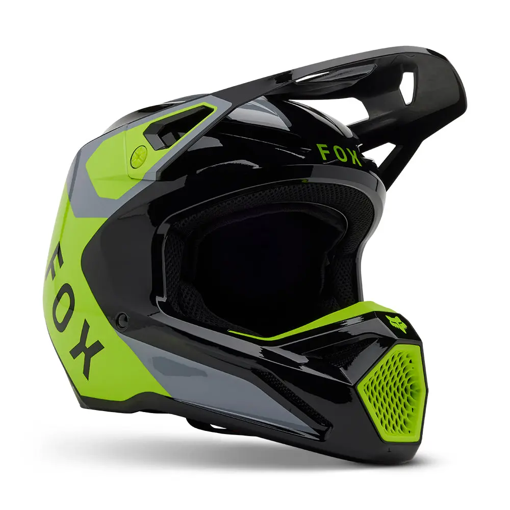 Fox V1 Lean Helmet Mips Ce [Grey/Yellow] 1