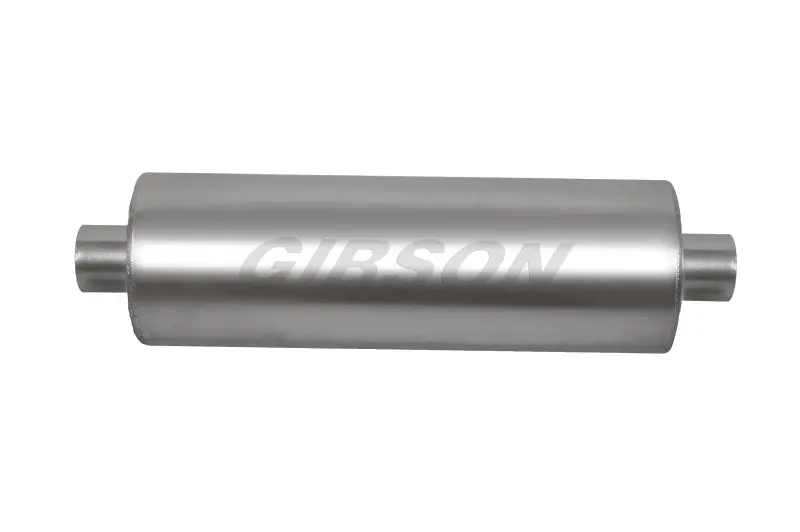Gibson Sft Superflow Center/Center Round Muffler - 8X24In/2.5In Inlet/3In Outlet - Stainless 1