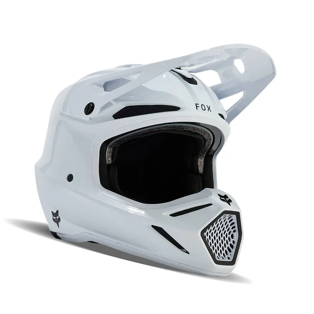 Fox V3 Rs Carbon Solid Helmet Mips Ce [White] L 1