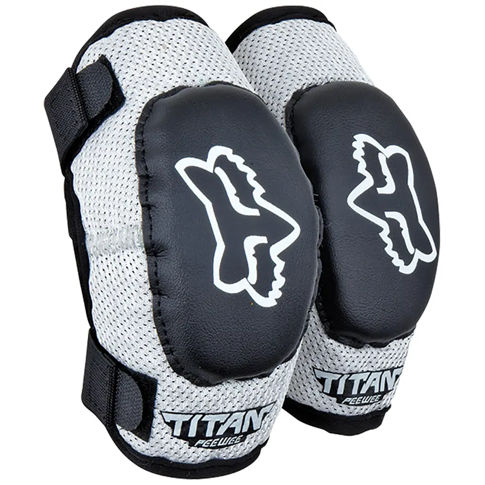 Fox Peewee Titan Elbow Guards [Black/Silver] 1