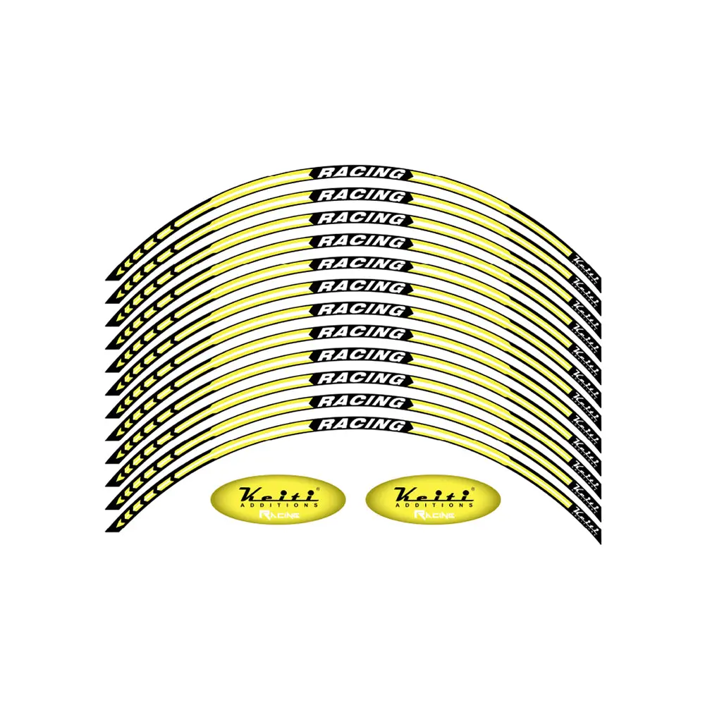 Keiti Non-Reflective Wheel 3 Stripe Racing Ws820fy [Fluro Yellow] 1