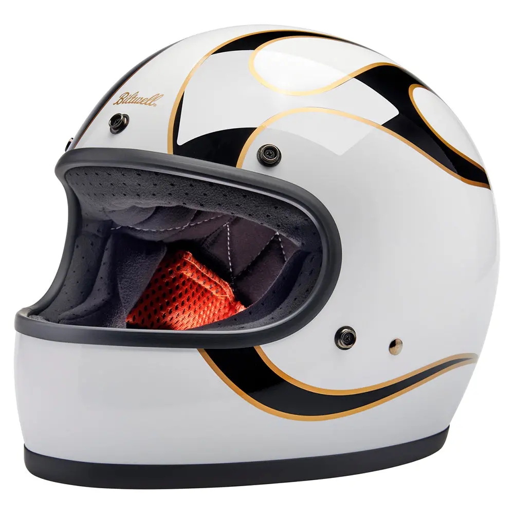 Biltwell Gringo [Gloss Black White Flames] 1