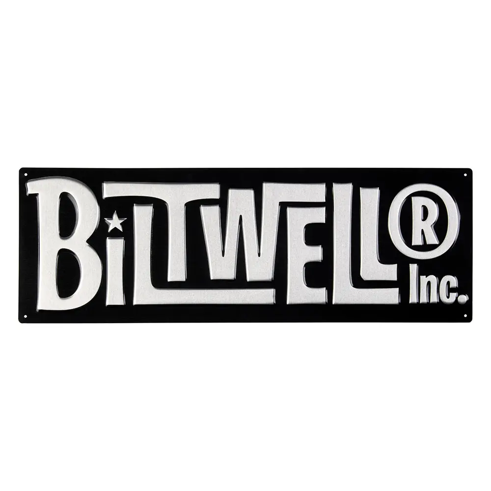 Biltwell Sign [Star Logo Black/Aluminum] 59X20cm 1