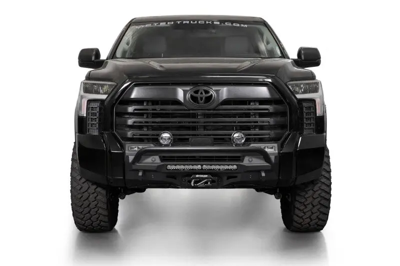 Addictive Desert Designs Stealth Front Bumper For 2022+ Toyota Tundra – Center-Mount Style With Top Hoop 1