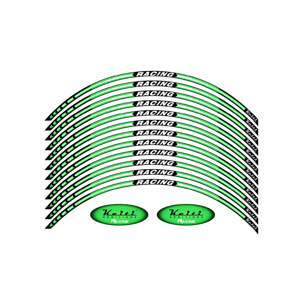 Keiti Non-Reflective Wheel 3 Stripe Racing Ws820fg [Fluro Green] 1