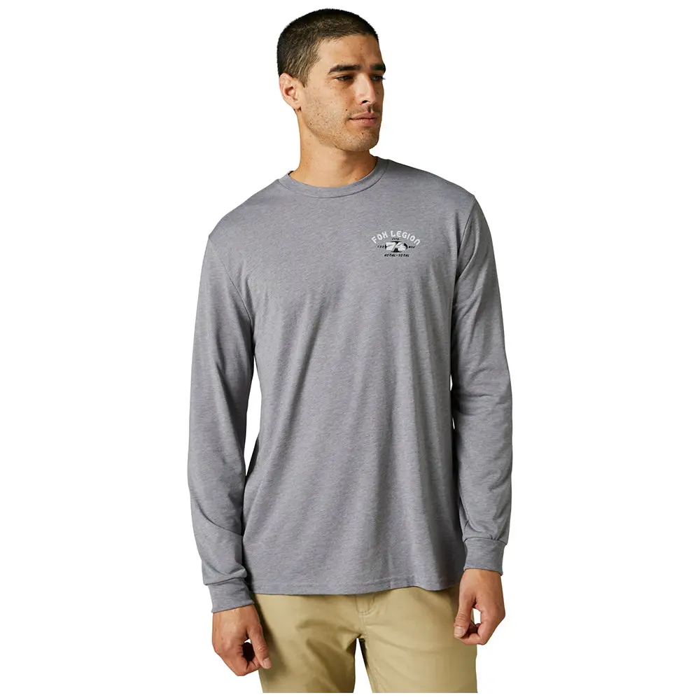 Fox At Bay Ls Tech Tee [Heather Graphite] 1