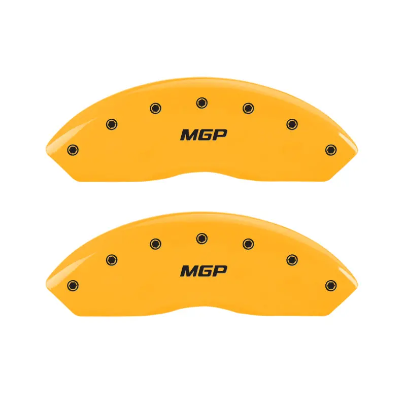 Mgp Engraved Front & Rear Caliper Covers – Dual-Set In Yellow Finish With Black Chrome Detailing 1