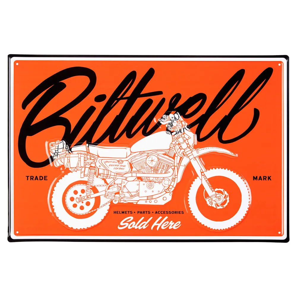 Biltwell Sign [Sold Here Orange/White/Black] 45X30cm 1