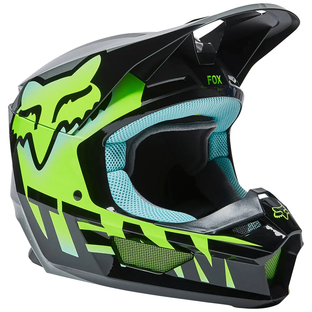 Fox Youth V1 Trice Helmet Ece [Teal] Ys 1