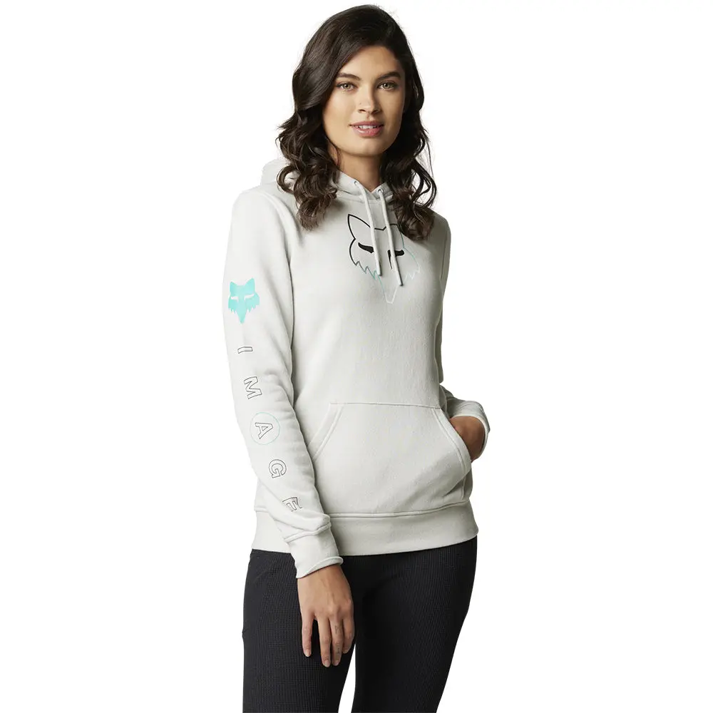 Fox Womens Detonate Pullover Fleece Hoody [Light Grey] 1