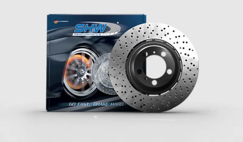 Shw Cross-Drilled Lightweight Front Right Brake Rotor – For 2015–2018 Bmw X5 M (4.4L) 1