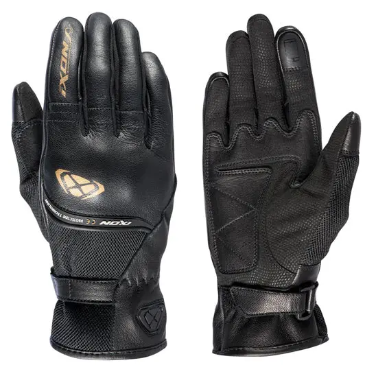 Ixon Rs Shine 2 Lady Glove Blk/Gold - Urban Leather/Textile 1