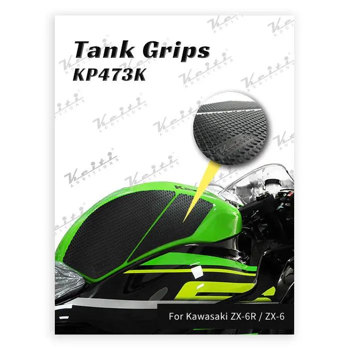 Keiti Tank Grips Kawasaki Zx-6R/Zx-6 [Black] 1
