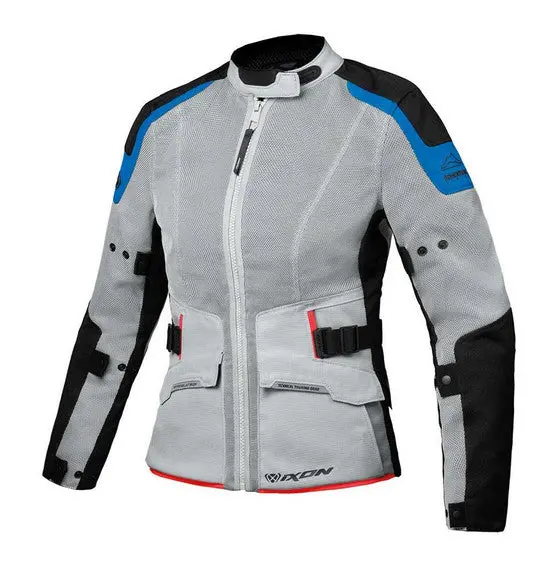 Ixon M-Njord Lady Jacket Gry/Blu/Neon Red - Touring Ventilated 1