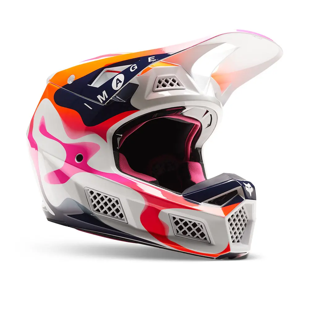 Fox V3 Rs Ryvr Helmet Mips Le Ece [White/Navy] Xl 1