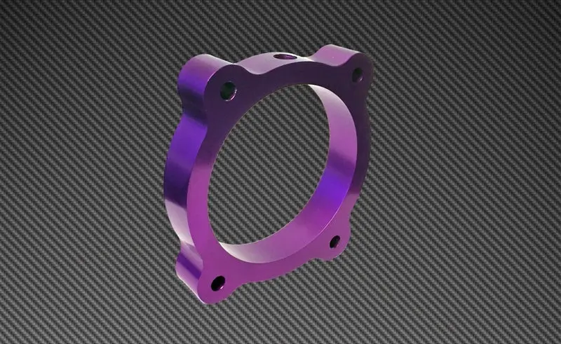 Torque Solution Throttle Body Spacer (Purple): Hyundai Genesis V6 3.8L 2013+ 1