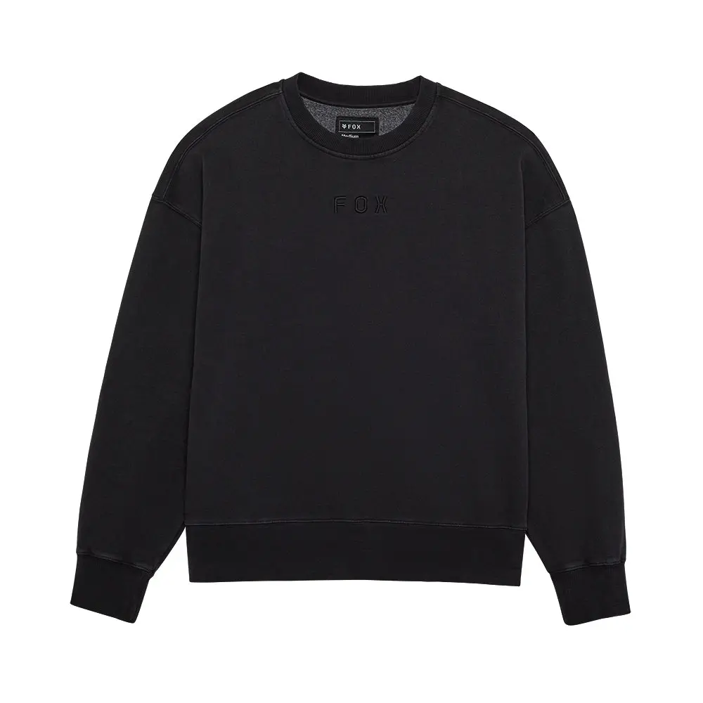 Fox Wordmark Oversized Fleece Crew [Black] 1