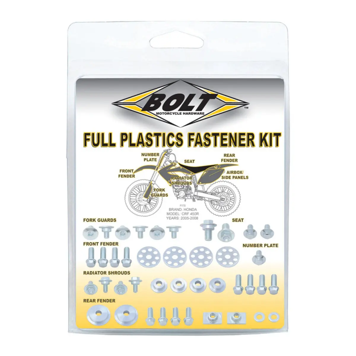 Bolt Plastics Fastener Kit Honda Cr125/250 '00-'07 Crf450r '00-'04 1