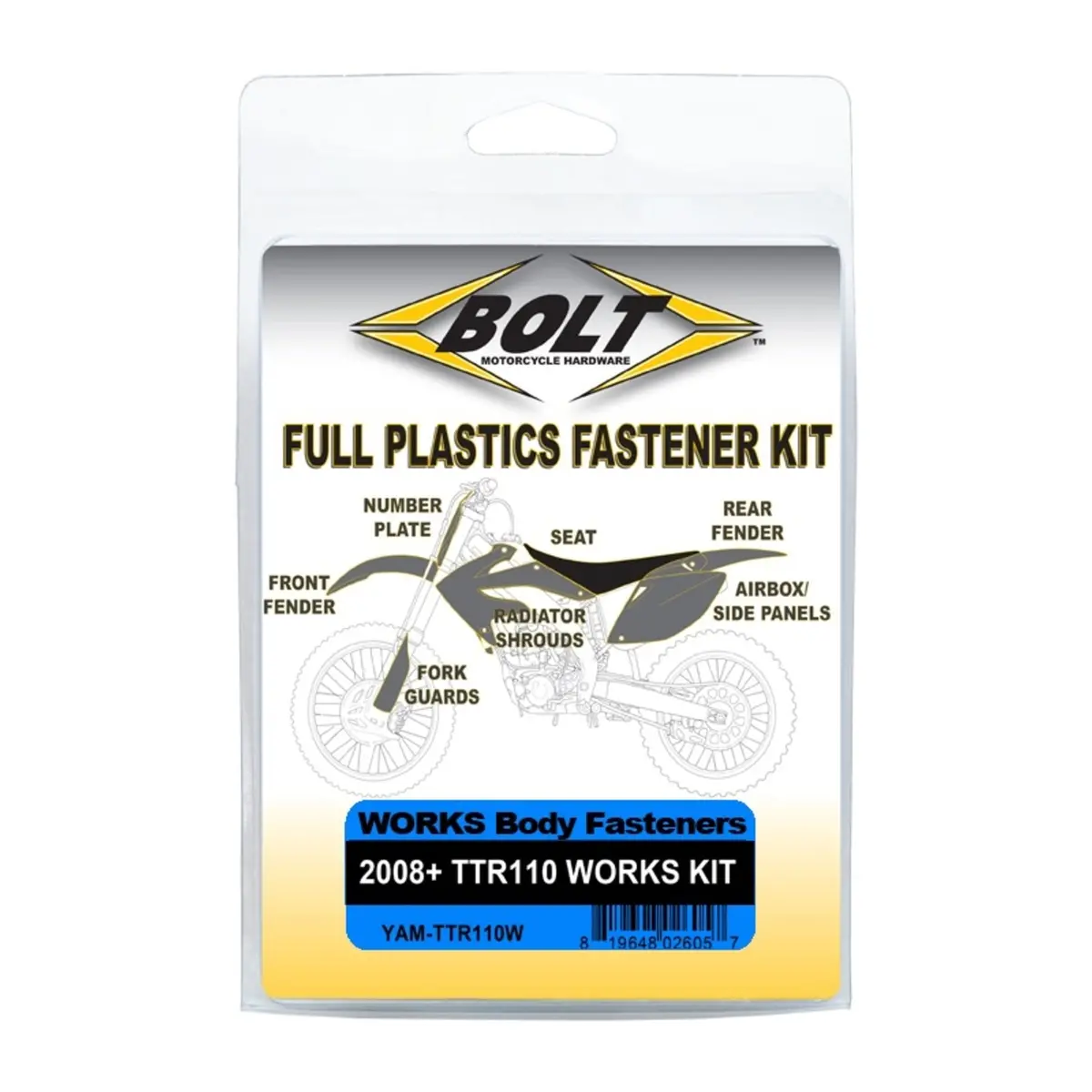 Bolt Body Work Fastener Kit Yamaha Ttr110 '08-Present (Works Kit) 1