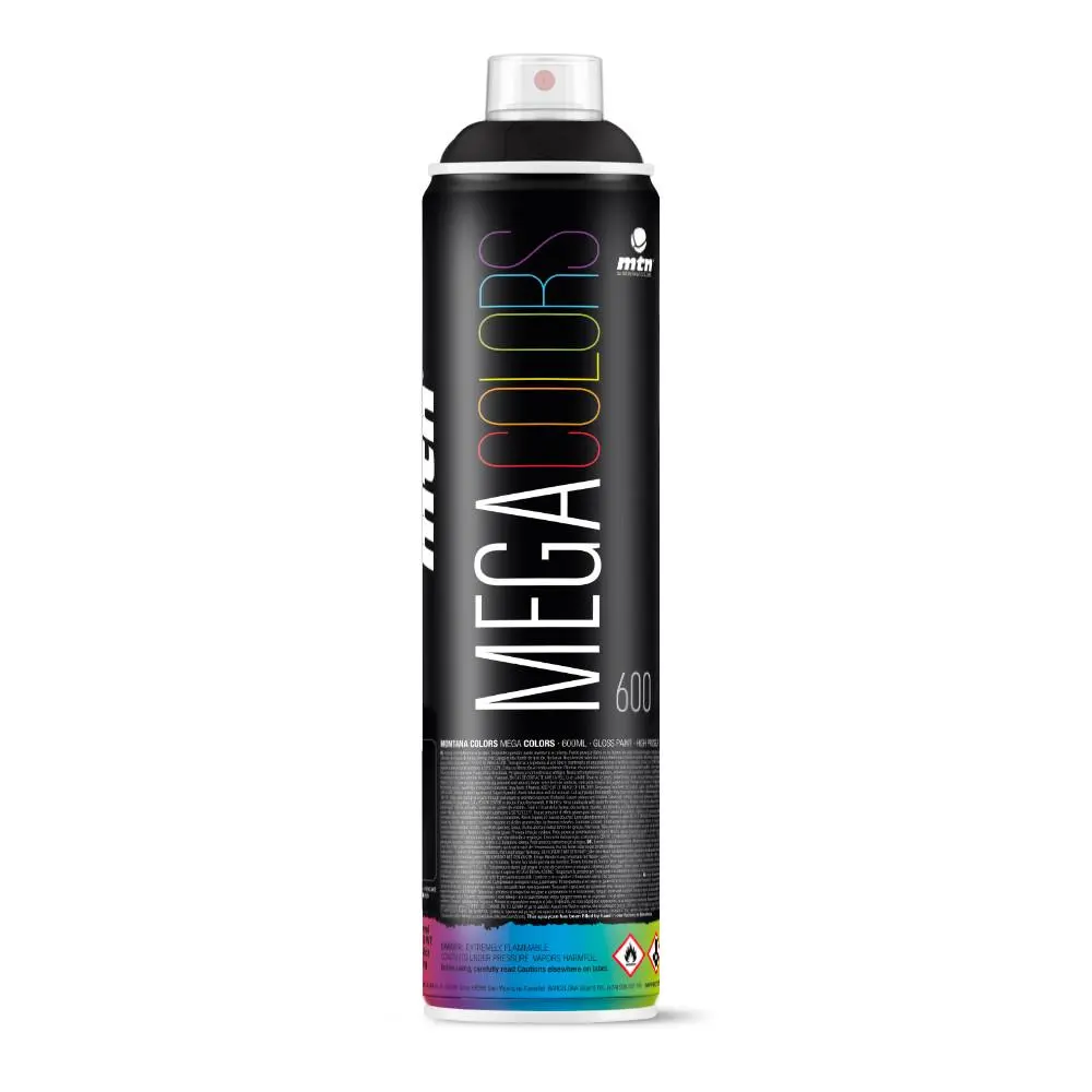 Mtn Mega Spray Paint - 600Ml - Rv9011 - Black 1