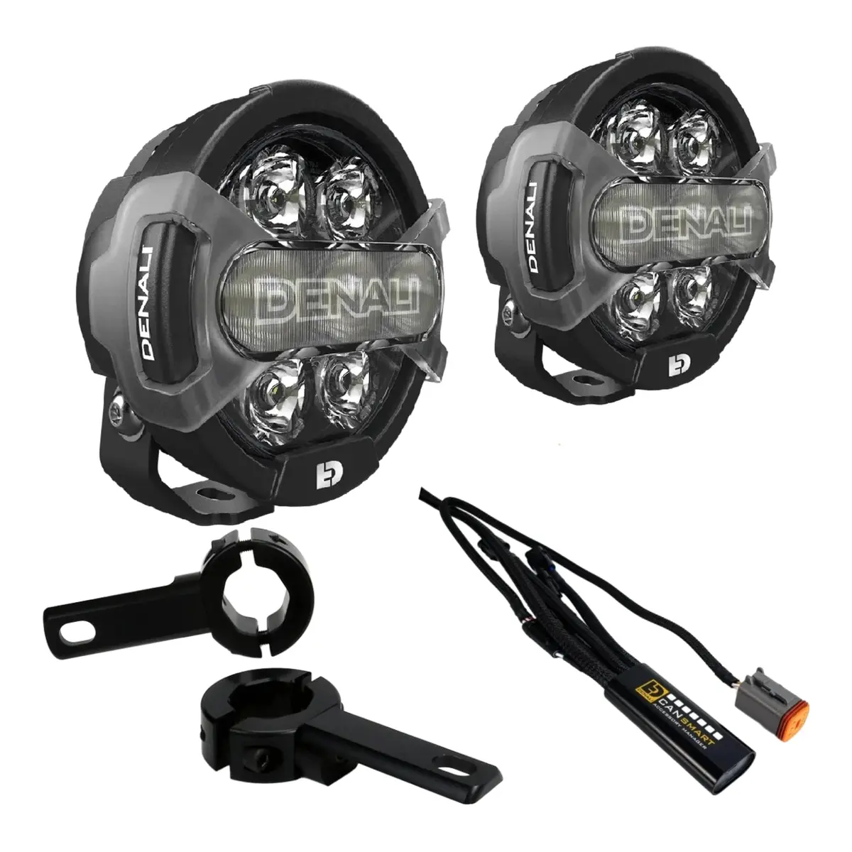 Denali D7 Pro Premium Lighting Bundle With Engine Guard Mount - Harley-Davidson 1